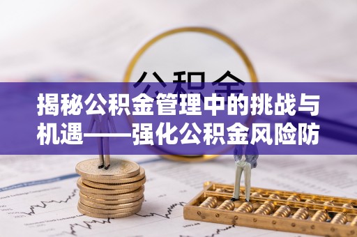 代县揭秘公积金管理中的挑战与机遇——强化公积金风险防控的多维策略