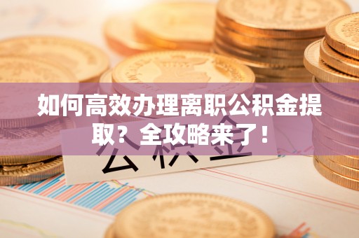 代县如何高效办理离职公积金提取？全攻略来了！