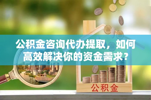 代县公积金咨询代办提取，如何高效解决你的资金需求？